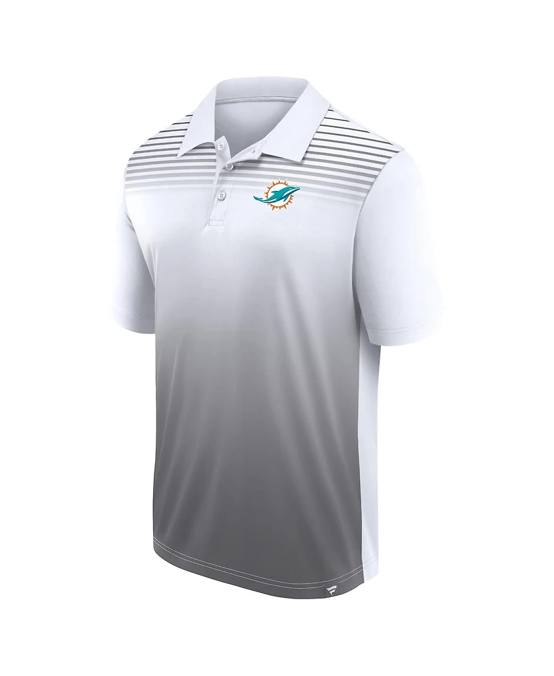Logo Athletic Men's White/Gray Miami Dolphins Sandlot Game Polo Shirt