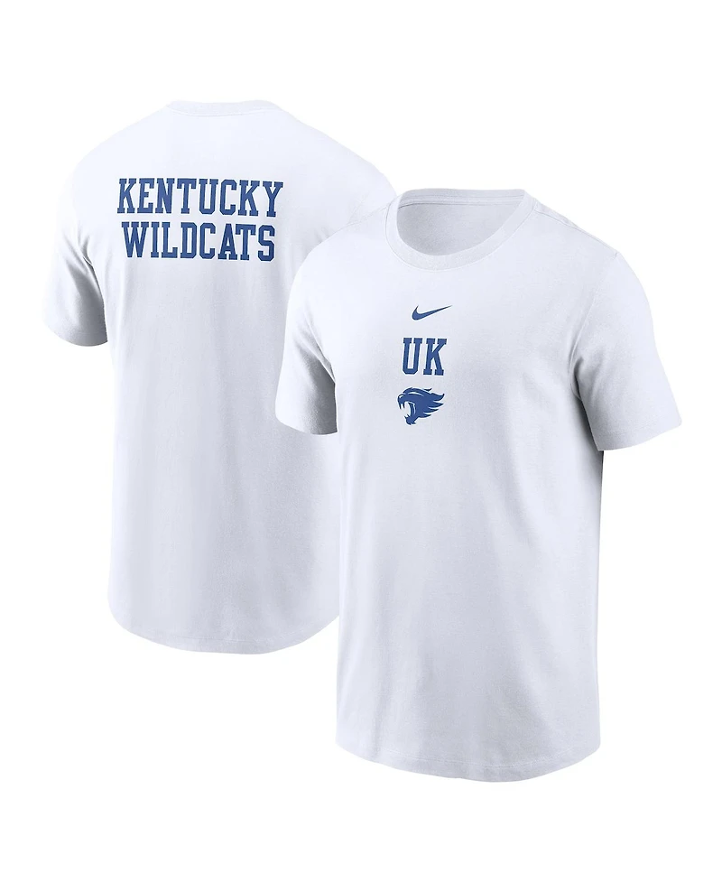 Nike Men's White Kentucky Wildcats 2-Hit Stacked T-Shirt