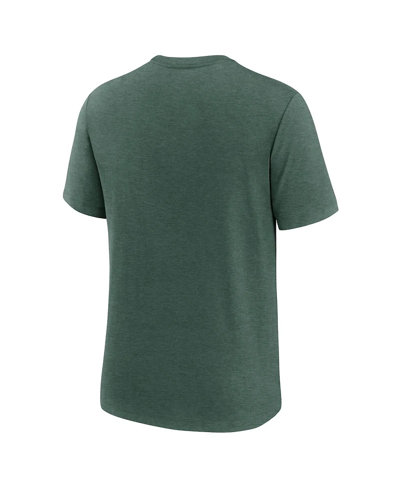 Nike Men's Heather Green Michigan State Spartans Legacy Arch Tri-Blend T-Shirt