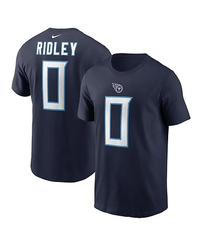 Nike Men's Calvin Ridley Navy Tennessee Titans Player Name Number T-Shirt
