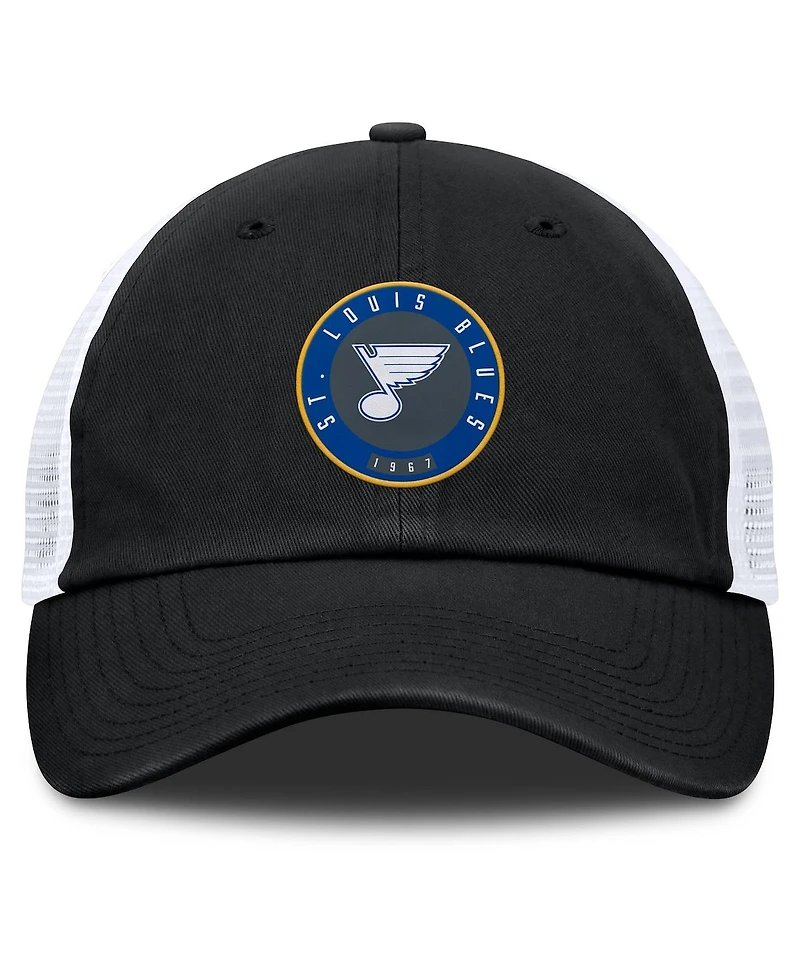 Fanatics Men's Black/White St. Louis Blues Averie Trucker Adjustable Hat