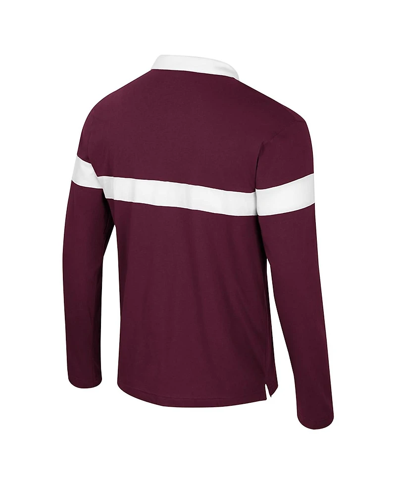Colosseum Men's Maroon Arizona State Sun Devils Too Cool for School Long Sleeve Polo Shirt