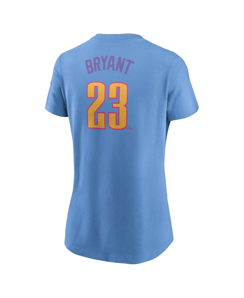 Nike Women's Kris Bryant Light Blue Colorado Rockies 2025 City Connect Fuse Name Number T-Shirt