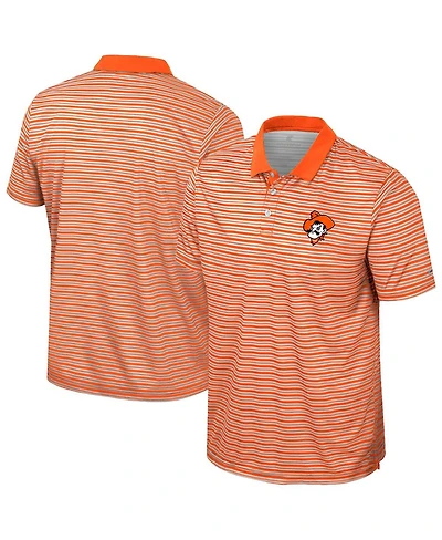Colosseum Men's Orange Oklahoma State Cowboys Striped Polo Shirt