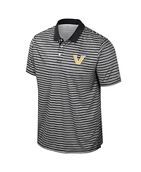 Colosseum Men's Black Vanderbilt Commodores Striped Polo Shirt
