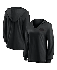 Fanatics Women's Kansas City Chiefs Blackout Slub Hoodie V-Neck Long Sleeve Sweatshirt