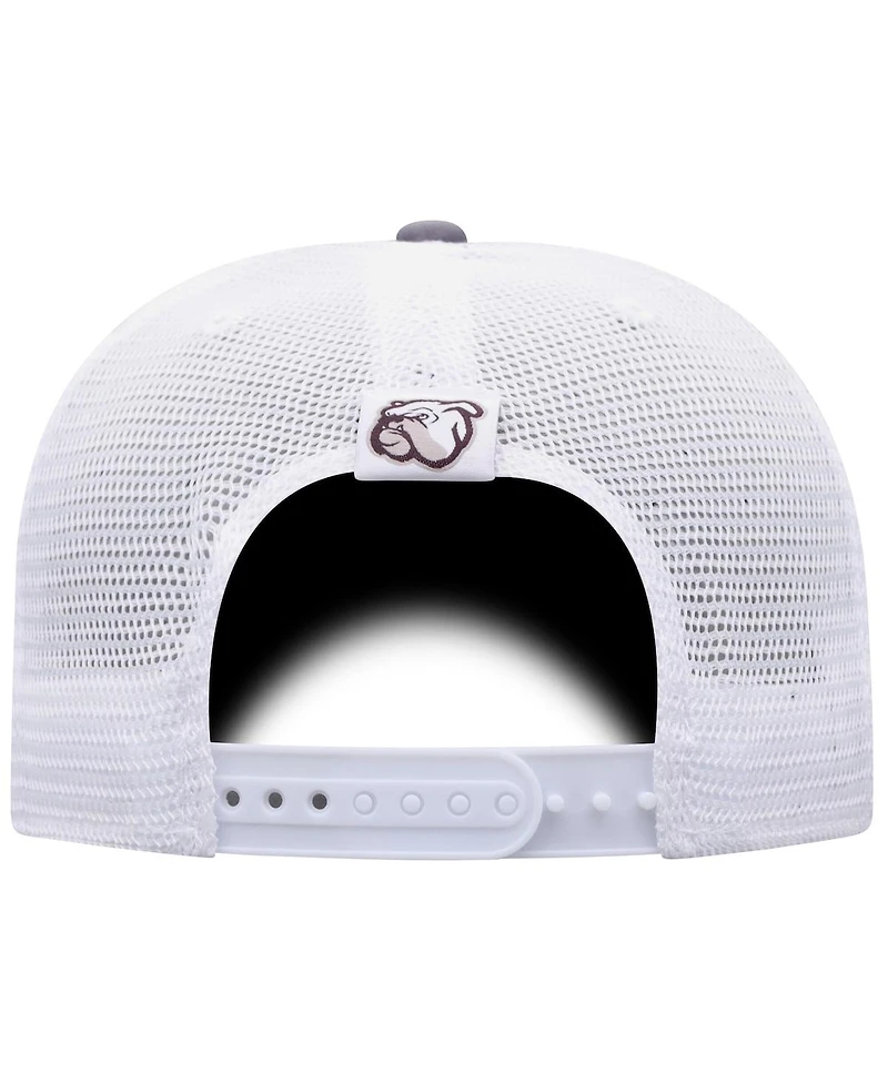 Top of the World Men's Gray/White Mississippi State Bulldogs Victory Baseline Trucker Adjustable Hat