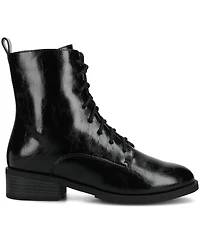 Journee Collection Women's Vienna Lace Up Stacked Heel Booties