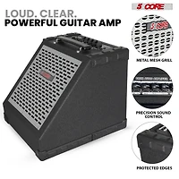 5 Core Electric Drum Amplifier 80W Professional Bluetooth Drumming Amp w 8” Speaker w 3 Band Eq