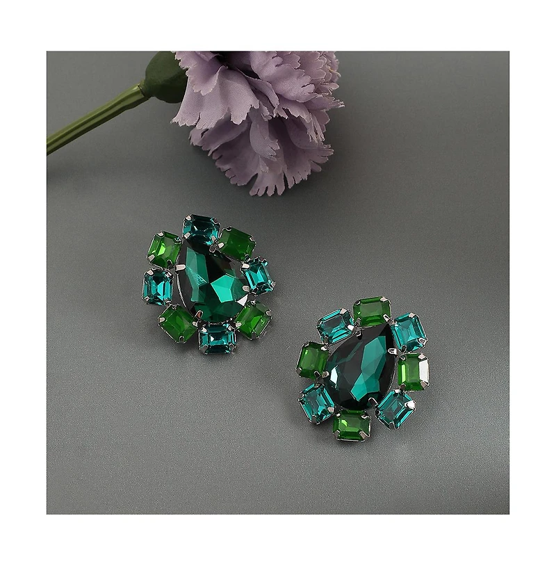 Sohi Crystal Pear Stud Earrings