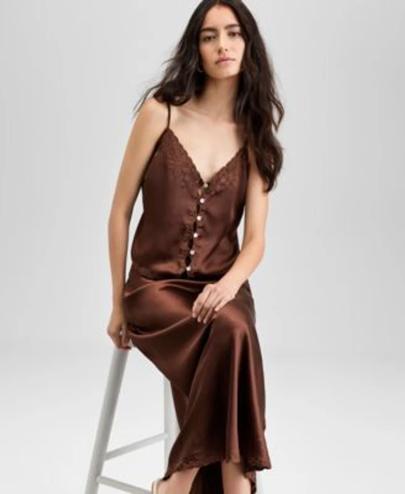 Now This Womens Satin Scalloped Edge Tank Satin Scalloped Edge Slip Skirt Exclusively At Macys