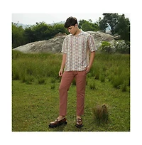 Campus Sutra Men's Off-White Prism Oversized Polo T-Shirt