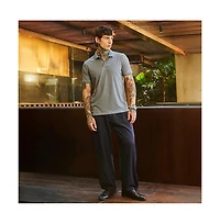 Campus Sutra Men's Coin Grey Ribbed -Tactile Polo T-Shirt