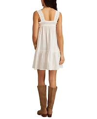 Lucky Brand Women's Lace-Trim Cotton Sleeveless Mini Dress