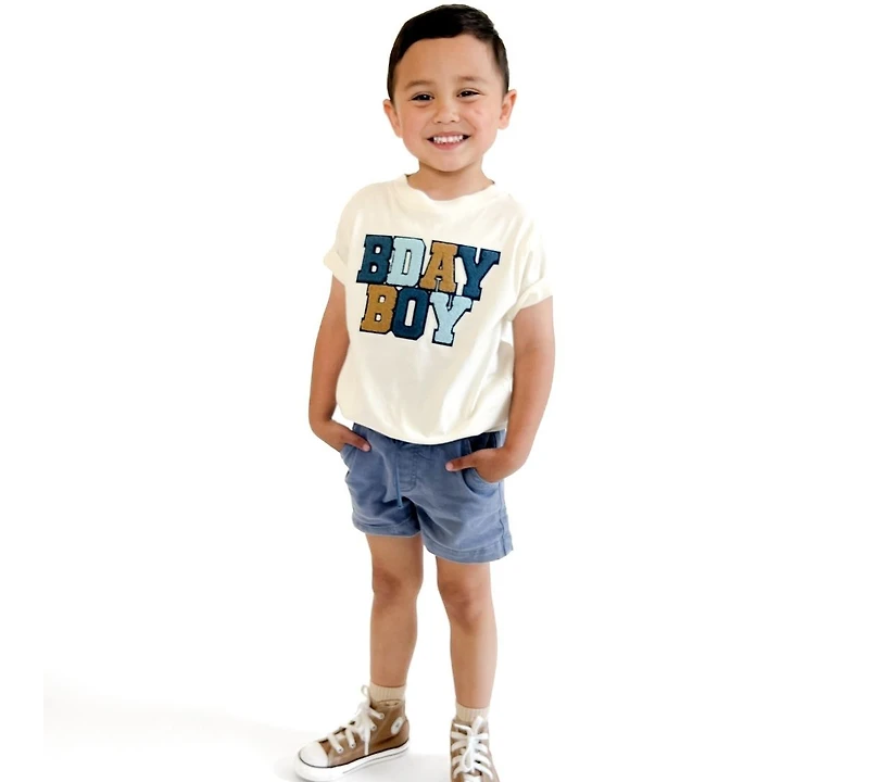 Sweet Wink Big Boys Birthday Patch Short Sleeve T-Shirt
