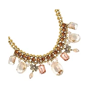 Sohi Gold-Plated Crystal Statement Necklace