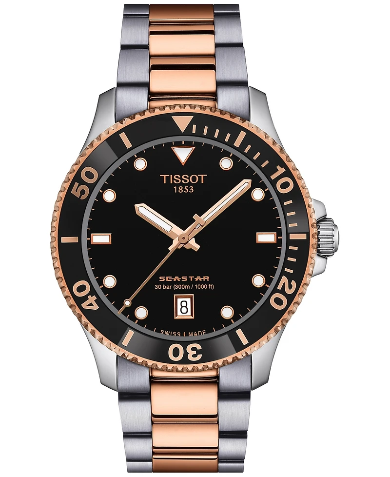 Tissot Men's Swiss Seastar 1000 Two-Tone Stainless Steel Bracelet Watch 40mm