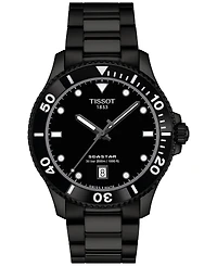 Tissot Men's Swiss Seastar 1000 Black Pvd Stainless Steel Bracelet Watch 40mm