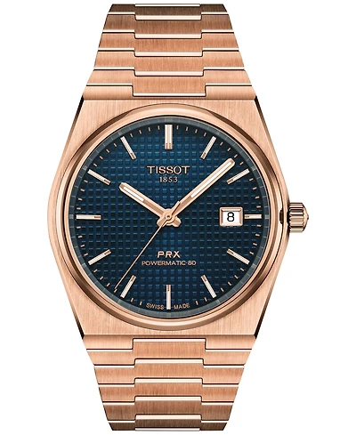 Tissot Men's Swiss Automatic Prx Powermatic 80 Rose Gold Pvd Stainless Steel Bracelet Watch 40mm
