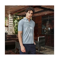 Campus Sutra Men's Coin Grey Seamless Solid Polo T-Shirt