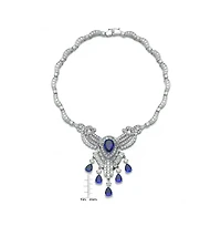 Elegant Heavy Sterling Silver Teardrop with Cubic Zirconia Accent Necklace