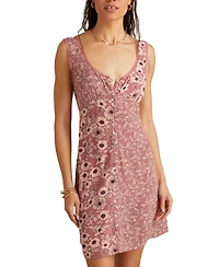 Lucky Brand Women's Femme Print Mix Sleeveless Mini Dress