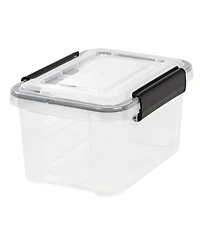 Iris Usa 6 Qt. Plastic Storage Bins with Sealed Lids, Clear Gasket Box, Airtight Containers