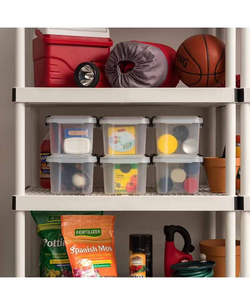 Iris Usa 6 Qt. Plastic Storage Bins with Sealed Lids, Clear Gasket Box, Airtight Containers