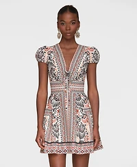 Avec Les Filles Women's Tie-Front Fit & Flare Dress