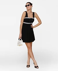 Avec Les Filles Women's Lace-Trim Fit & Flare Dress