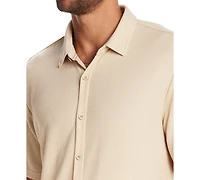 Weatherproof Vintage Men's Short Sleeve Waffle-Knit Button-Front Shirt