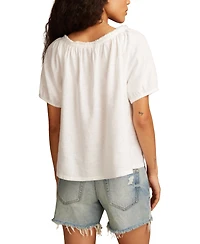 Lucky Brand Women's Short-Sleeve Peasant Top