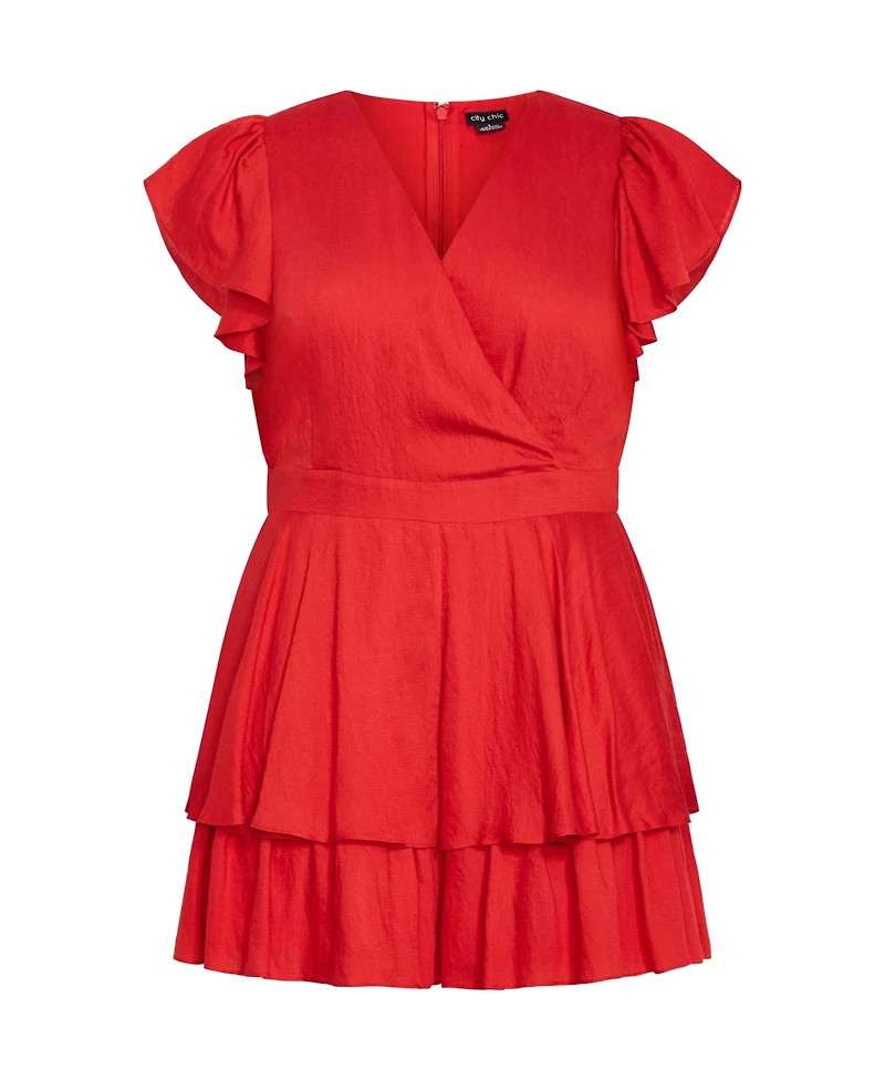 City Chic Plus Sunny Playsuit