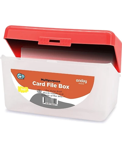 Enday Index Card Holder Red, 3x5 Note Flash Organizer Case, File w/flip top, Notecard Recipe, Holder, Holds 250 Cards (1 Pc)