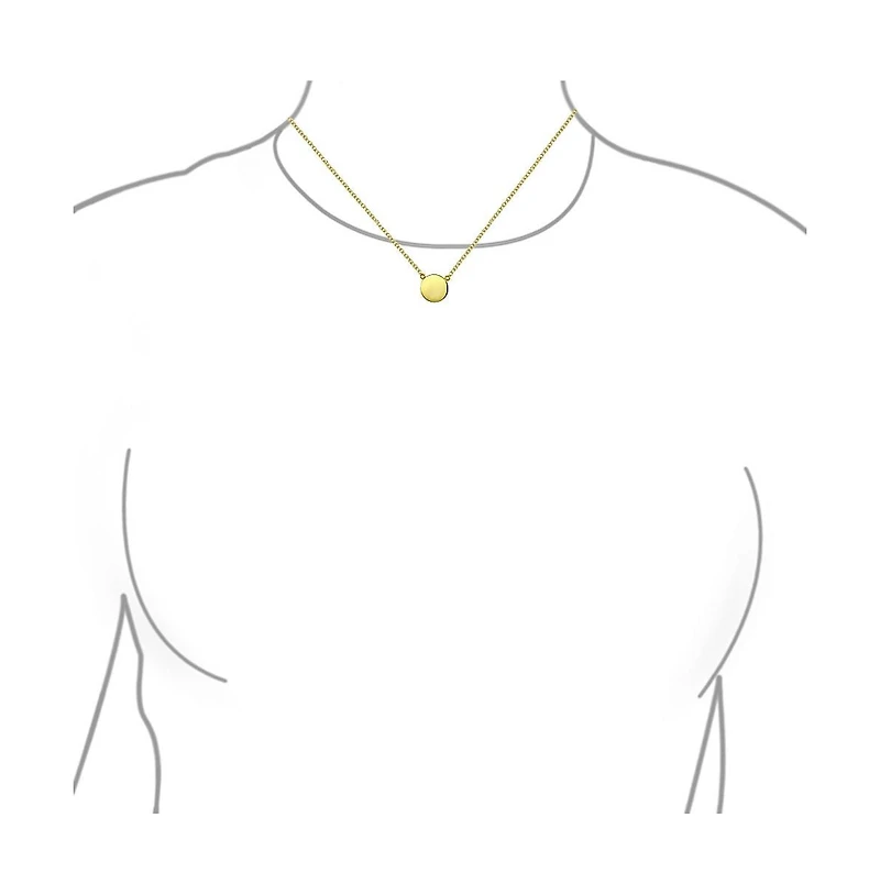 Bling Jewelry Minimalist Round Circle Disc Geometric Pendant Necklace Gold Plated .925 Sterling Silver