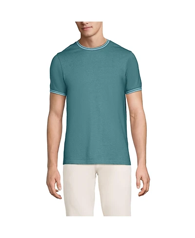 Lands' End Men's Short Sleeve Soft Pique Crew Tee