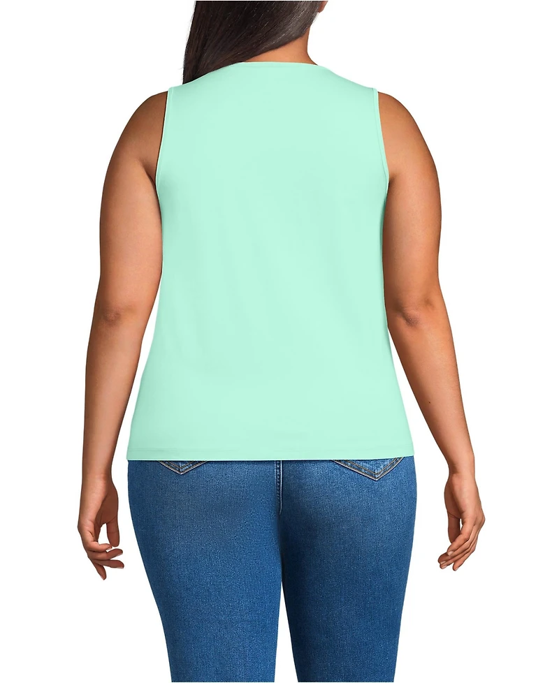 Lands' End Plus Supima Keyhole Tank