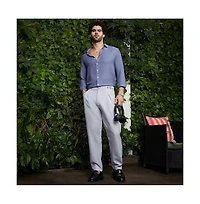 Campus Sutra Men's Cloud Grey Pleated Tailored Trousers
