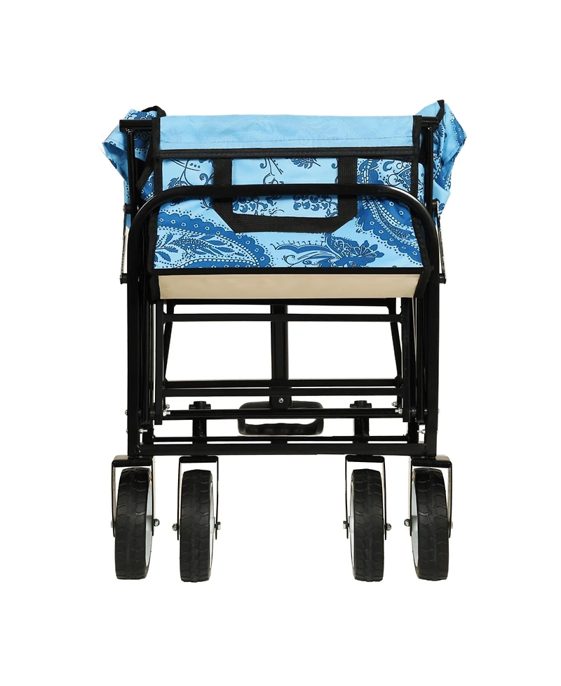 Collapsible Wagon Cart - 225lb Capacity, Beach/Utility