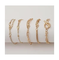Sohi Gold-Plated Everyday Hand Bracelet Sets
