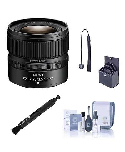 Nikon Nikkor Z Dx 12-28mm f/3.5-5.6 Pz Vr Lens, Bundle with 67mm Filter Kit, Lens Cleaner, Cleaning Kit and Lens Cap Tether