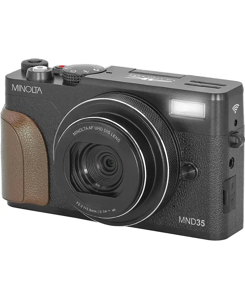 Minolta MND35 64MP 4K Ultra Hd Wi-Fi Digital Camera without Memory Card, Black