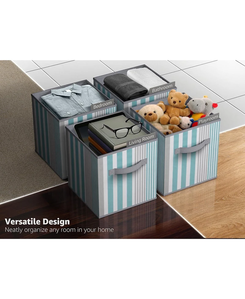 Sorbus 11 Inch Foldable Fabric Storage Cube Bin with Handles - for Organizing Pantry, Closet, Nursery, Playroom, & More
