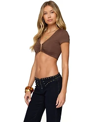Edikted Women's Jazzi U Ring Crop Top