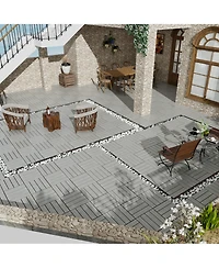 Wpc Patio Deck Tiles - 22 Pack, Interlocking