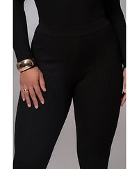Jluxlabel Women's Grey Naaya Ribbed Leggings