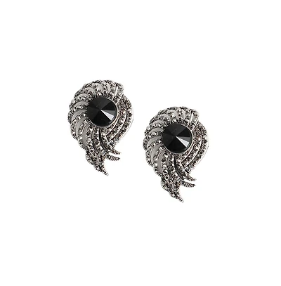 Sohi Stone Spiral Drop Earrings