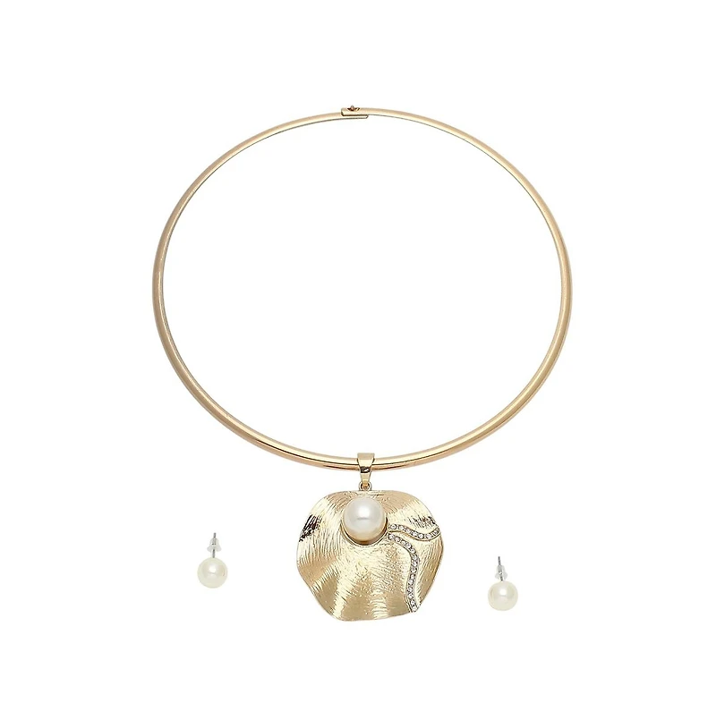 Sohi Gold-Plated Pearl Jewellery Set