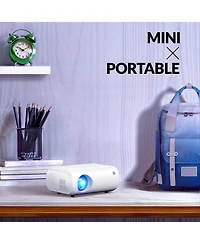 Artsea Mini Projector, Portable Projector Portable Outdoor Projection for iOS/Android/PS5 White