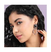 Sohi Twisted Square Daisy Drop Earrings